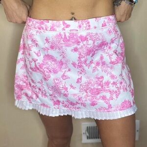 Till Forever Pink White Mini Butterfly Bird Skirt